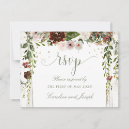 Mousserend goud Floral Chuppah Canopy Wedding RSVP Kaartje