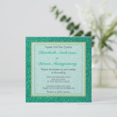 Mousserend Green Glitter Texture Wedding Kaart (Staand voorkant)