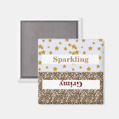 mousserend/grimspat/sterren2 Inch Square Magnet Magneet (Voorkant / Achterkant)