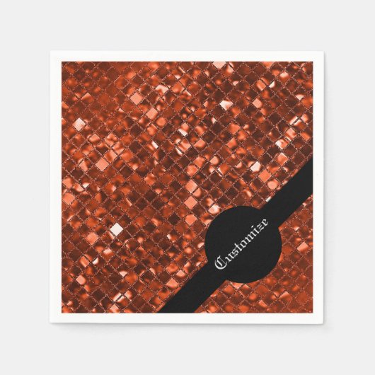 Mousserend Red Mosaic Pattern Napkins Servetten (Voorkant)