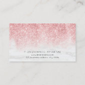 Mousserend Roos Gouden Glitter Wit Marmeren Gradië Visitekaartje (Achterkant)