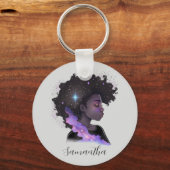 Mousserende afro Woman Sleutelhanger (Achterkant)