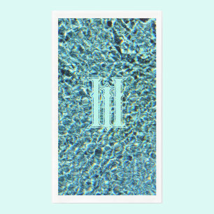 Mousserende Aqua Blue Turquoise met monogram Servet