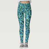Mousserende Aqua Blue Water Glam Leggings (Voorkant)