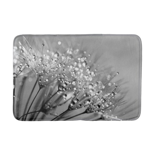 Mousserende dauw Dandelion Silver Grey Achtergrond Badmat (Voorkant)