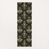 Mousserende demtaspatroon op zwart yogamat (Voorkant)