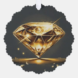 Mousserende diamant en kleine rode bloem ornament kaart