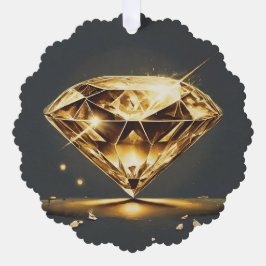 Mousserende diamant en muziekgolf ornament kaart