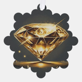 Mousserende diamant en muziekgolf ornament kaart