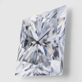 Mousserende diamanttextuur April Birthstone Vierkante Klok (Hoek)