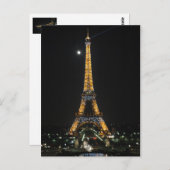 Mousserende Eiffeltoren op het Briefkaart Moonligh (Voorkant / Achterkant)