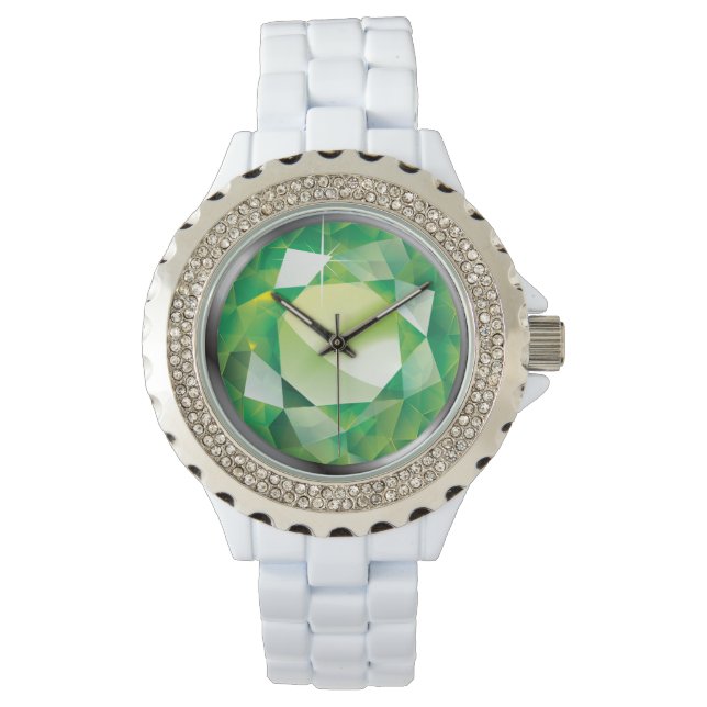 Mousserende Faux-"Peridot" Horloge (Voorkant)