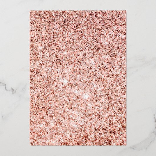 Mousserende gans Blush Floral Quinceanera Roos Gol Folie Uitnodiging (Achterkant)