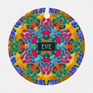 Mousserende glazen Tegels - Xmas Kaleidoscoop Metalen Ornament