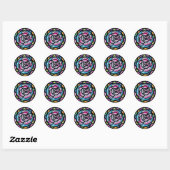 Mousserende Glitter Lichtroze Roos Ronde Sticker (Vel)