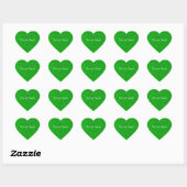 mousserende glitter neon groen hart sticker (Vel)