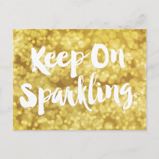 Mousserende goudmest Glitter Bokeh Quote Briefkaart