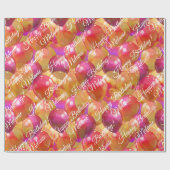 Mousserende goudroze koraalballonnen cadeaupapier (Vlak)