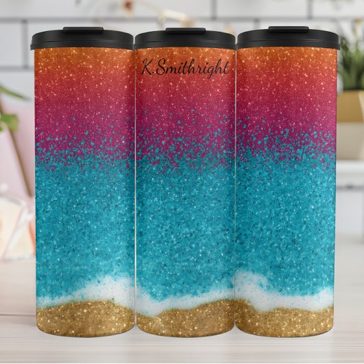 Mousserende Gradient Beach Sunset Textuur Thermosbeker