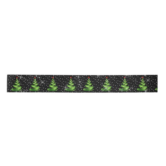Mousserende groene lint kerstbomen (Voorkant)