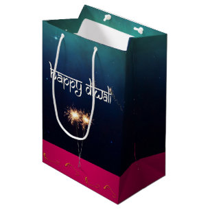 Mousserende Happy Diwali - Middelgrote Gift Bag Medium Cadeauzakje