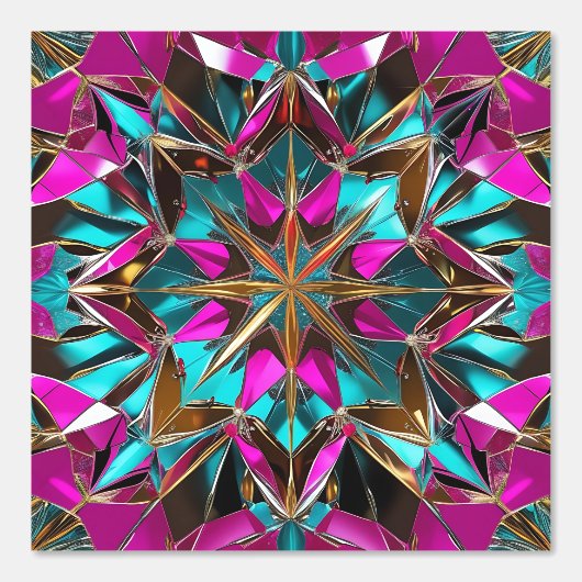 Mousserende Kaleidoscope Disco Peel en Stick Behang (Voorkant)