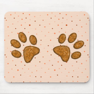 mousserende kattenpootdruk - oranje muismat