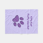 mousserende kattenpootdruk - paars fleece deken (Voorkant (Horizontaal))