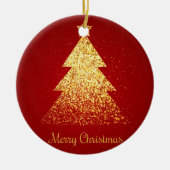 Mousserende kerstboom Golden Red Keramisch Ornament (Voorkant)