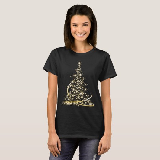 Mousserende kerstboom t-shirt (Voorkant volledig)