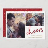 mousserende kever | Twee foto Feestdagenkaart (Voorkant / Achterkant)