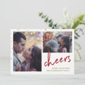 mousserende kever | Twee foto Feestdagenkaart (Staand voorkant)