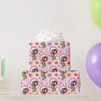 Mousserende konijn in Sinaasappel en roze Cadeaupapier