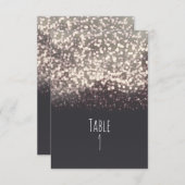 Mousserende lichten Romantic Gray Wedding Table Ka Kaart (Voorkant / Achterkant)