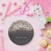 Mousserende lichten Romantic Grey Modern Wedding Papieren Bordje (Feest)