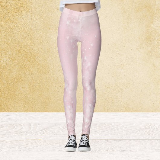 Mousserende lichtroze Leggings