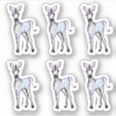 Mousserende magische regenboog zebra sticker (Voorkant)