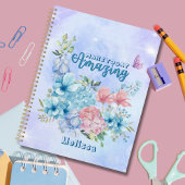 Mousserende moderne Paarse blauwbloemen Planner