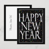 Mousserende nieuwe jaren kaart (Voorkant / Achterkant)