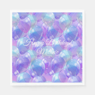 Mousserende Paars Blauwgroen Blauwe Birthday Party Servet