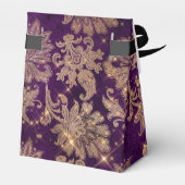 Mousserende Paarse en goudhoudende Damask Bedankdoosjes (Achterkant)