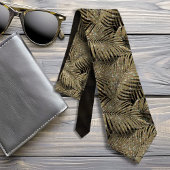 Mousserende palmbladeren Pattern Gold ID831 Stropdas