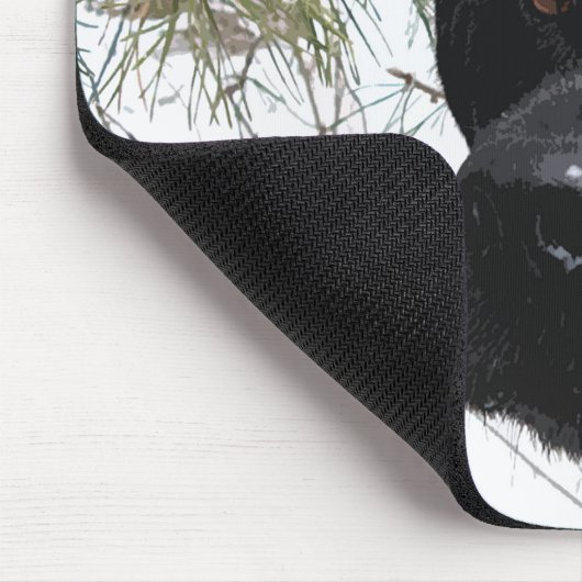 Mousserende pijnbomen - Sneeuwlabrador - Zwart lak Muismat (Hoek)