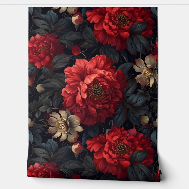 Mousserende pioenroos Noel Botanical Behang (Afrollen)