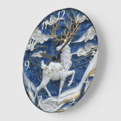 Mousserende rendieren kerstvreugde grote klok (Hoek)