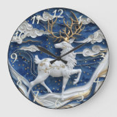 Mousserende rendieren kerstvreugde grote klok (Voorkant)