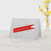 Mousserende rode banner gefeliciteerd kaart (Gele Bloem)