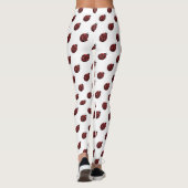 Mousserende rode sparken Ladybug-patroon op wit Leggings (Achterkant)