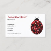 Mousserende rode sparkles Ladybird Ladybug Visitekaartje (Voorkant)