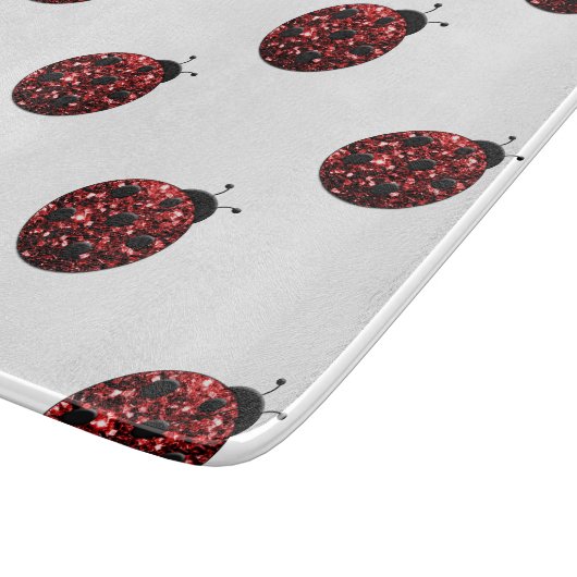 Mousserende rode sparren Ladybird Ladybug Snijplank (Hoek)